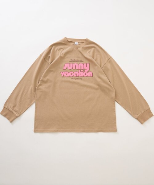 and D. petit main(アンドディープティマイン)の「【親子リンク】【DAD】蛍光カラーロゴ長袖Tシャツ(Tシャツ/カットソー・レディース・カーキ/チャコール/ホワイト/ベージュ系その他・F)」の17枚目の写真
