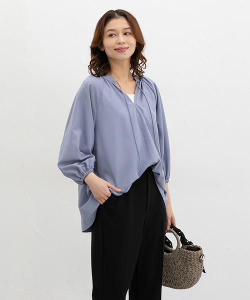 Honeys(ハニーズ)の「8分袖マオスキッパーブラウス(シャツ/ブラウス・レディース・オレンジ系その他/モカ/ベージュ系1/ブラック/グレイッシュブルー・M/L/LL)」の16枚目の写真