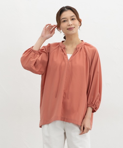 Honeys(ハニーズ)の「8分袖マオスキッパーブラウス(シャツ/ブラウス・レディース・オレンジ系その他/モカ/ベージュ系1/ブラック/グレイッシュブルー・M/L/LL)」の19枚目の写真