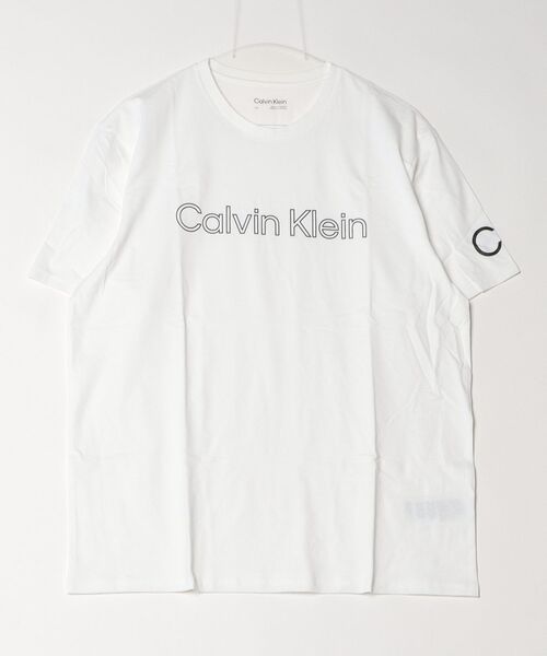 Calvin Klein(カルバン・クライン)の「Calvin Klein / カルバンクライン ss traveling logo crewneck tee 半袖クルーネックロゴTシャツ(Tシャツ/カットソー・メンズ・ホワイト/ブラック・L/M/S)」の4枚目の写真