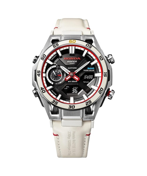 EDIFICE(CASIO)（エディフィス）の「Honda F1初優勝60周年記念 コラボレーションモデル / ECB-2300HR-1AJR（アナログ腕時計・メンズ・ブラック×ホワイト・FREE）」の3枚目の写真