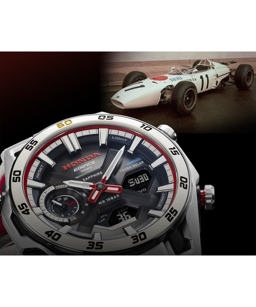 EDIFICE(CASIO)（エディフィス）の「Honda F1初優勝60周年記念 コラボレーションモデル / ECB-2300HR-1AJR（アナログ腕時計・メンズ・ブラック×ホワイト・FREE）」の7枚目の写真
