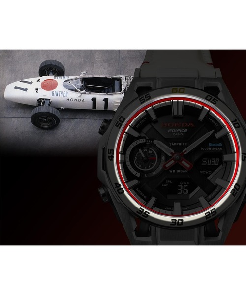 EDIFICE(CASIO)（エディフィス）の「Honda F1初優勝60周年記念 コラボレーションモデル / ECB-2300HR-1AJR（アナログ腕時計・メンズ・ブラック×ホワイト・FREE）」の8枚目の写真