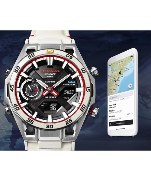 EDIFICE(CASIO)（エディフィス）の「Honda F1初優勝60周年記念 コラボレーションモデル / ECB-2300HR-1AJR（アナログ腕時計・メンズ・ブラック×ホワイト・FREE）」の14枚目の写真