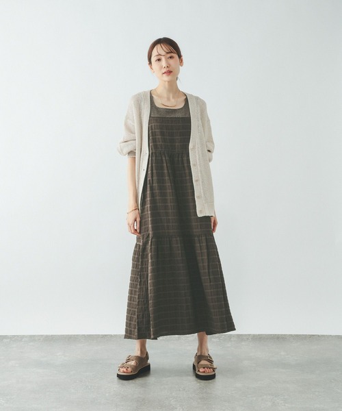 GLOBAL WORK（グローバルワーク）の「2WAYアソートチェックワンピ/636034（ワンピース・レディース・イエロー/スカイブルー/ダークブラウン・LARGE/MEDIUM）」の18枚目の写真