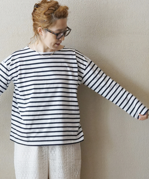 JOURNAL STANDARD LUXE(ジャーナルスタンダード ラックス)の「【M.B.L】L/SL DROP SHOULDER BASQUE SHIRT(Tシャツ/カットソー・レディース・ホワイト・2)」の2枚目の写真