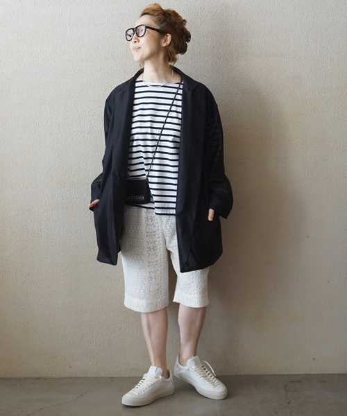 JOURNAL STANDARD LUXE(ジャーナルスタンダード ラックス)の「【M.B.L】L/SL DROP SHOULDER BASQUE SHIRT(Tシャツ/カットソー・レディース・ホワイト・2)」の4枚目の写真