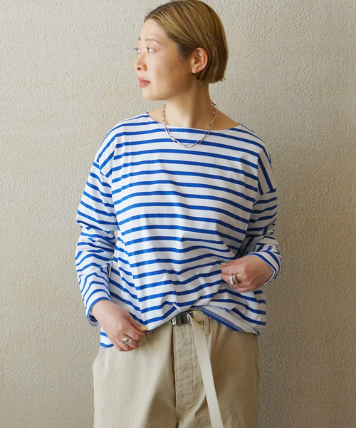 JOURNAL STANDARD LUXE(ジャーナルスタンダード ラックス)の「【M.B.L】L/SL DROP SHOULDER BASQUE SHIRT(Tシャツ/カットソー・レディース・ホワイト・2)」の6枚目の写真