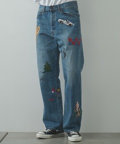 KHOKI / コッキ】Hand-Embroidered Denim Pants（デニムパンツ