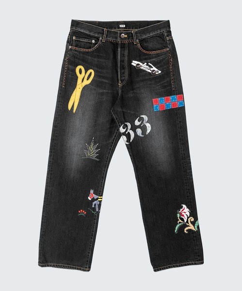 KHOKI/コッキ】Hand-Embroidered Denim Pants（デニムパンツ）｜KHOKI