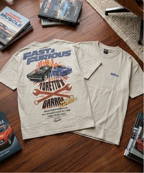 ALWAYS GOOD TIME（オルウェイズグッドタイム）の「【ＦＡＳＴ＆ＦＵＲＩＯＵＳ/ワイルドスピード】ＵＳＤ加工ヴィンテージプリント半袖Ｔシャツ/Movie Tee/ユニセックス（Tシャツ/カットソー・メンズ・ブラック系その他/アイボリー/ホワイト系その他/スミクロ・LL/L/M）」の2枚目の写真
