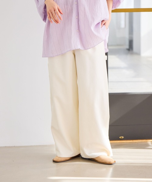 studio CLIP（スタディオクリップ）の「ルーズストレッチペインターパンツ[プチ・プラスサイズあり]（その他パンツ・レディース・インディゴブルー/ベージュ/オフホワイト・MEDIUM/LARGE/ﾌﾘｰ(L)/PF）」の7枚目の写真