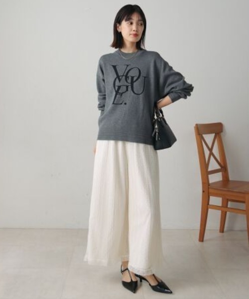 Bou Jeloud（ブージュルード）の「チュールプリーツフレアパンツ（その他パンツ・レディース・ブラック/アイボリー・MEDIUM）」の3枚目の写真