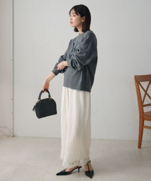 Bou Jeloud（ブージュルード）の「チュールプリーツフレアパンツ（その他パンツ・レディース・ブラック/アイボリー・MEDIUM）」の7枚目の写真