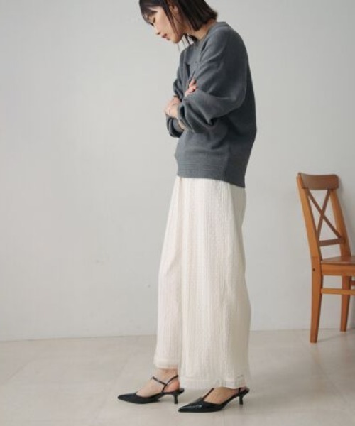 Bou Jeloud（ブージュルード）の「チュールプリーツフレアパンツ（その他パンツ・レディース・ブラック/アイボリー・MEDIUM）」の9枚目の写真