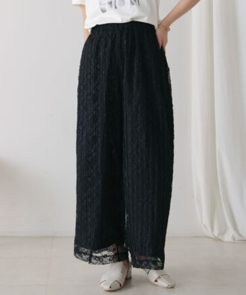 Bou Jeloud（ブージュルード）の「チュールプリーツフレアパンツ（その他パンツ・レディース・ブラック/アイボリー・MEDIUM）」の17枚目の写真