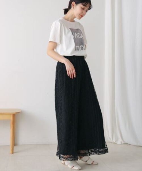 Bou Jeloud（ブージュルード）の「チュールプリーツフレアパンツ（その他パンツ・レディース・ブラック/アイボリー・MEDIUM）」の21枚目の写真