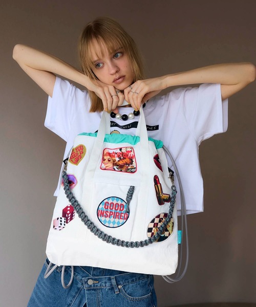 Cepica(セピカ)の「【Cepica×CONTROL FREAK】パッチナイロン3Wayスクエアトート(別注)(トートバッグ・レディース・オフホワイト/ネイビー・FREE)」の1枚目の写真