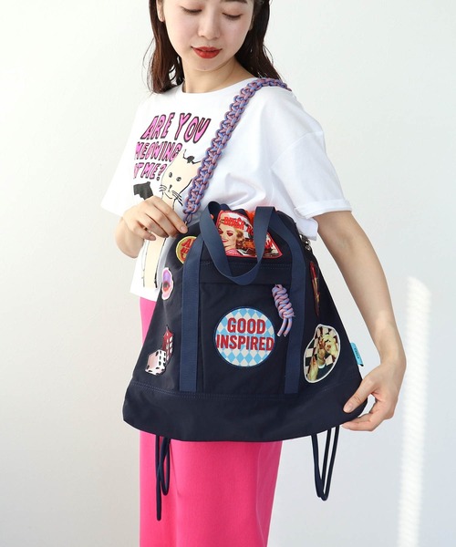 Cepica(セピカ)の「【Cepica×CONTROL FREAK】パッチナイロン3Wayスクエアトート(別注)(トートバッグ・レディース・オフホワイト/ネイビー・FREE)」の6枚目の写真