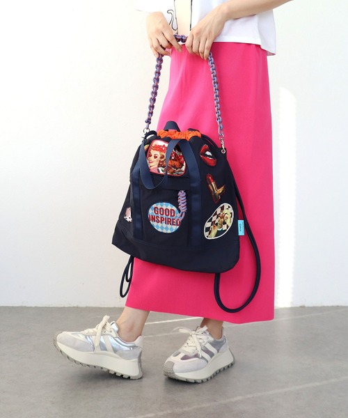 Cepica(セピカ)の「【Cepica×CONTROL FREAK】パッチナイロン3Wayスクエアトート(別注)(トートバッグ・レディース・オフホワイト/ネイビー・FREE)」の8枚目の写真