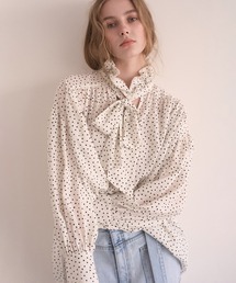 Dot Frill Classical Blouse
