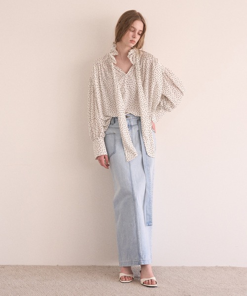 MIELI INVARIANT(ミエリインヴァリアント)の「Dot Frill Classical Blouse(シャツ/ブラウス・レディース・ホワイト系その他/ブラック系その他・FREE)」の12枚目の写真