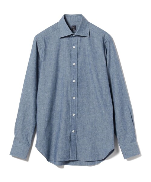 BEAMS F（ビームスエフ）の「シャンブレー ワイドカラーシャツ（シャツ/ブラウス・メンズ・インディゴブルー・41）」の4枚目の写真