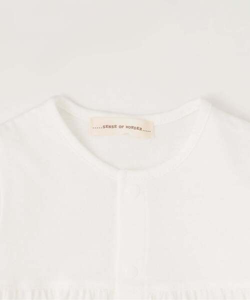 sense of wonder（センスオブワンダー）の「アジサイレースエプロンつき2WAYオール【オーガニック】（ロンパース・キッズ・ピンク/レモンイエロー・50-70cm）」の6枚目の写真