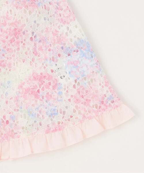 sense of wonder（センスオブワンダー）の「アジサイレースエプロンつき2WAYオール【オーガニック】（ロンパース・キッズ・ピンク/レモンイエロー・50-70cm）」の11枚目の写真