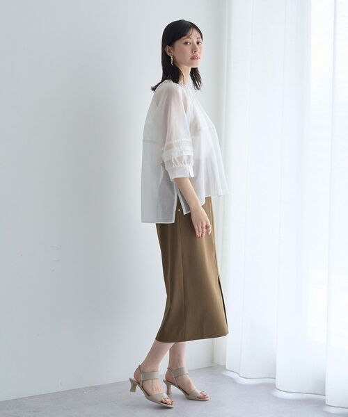 YECCA VECCA(イェッカヴェッカ)の「タックスリーブシアーシャツ(シャツ/ブラウス・レディース・ブラック/オフホワイト/オレンジ・FREE)」の21枚目の写真