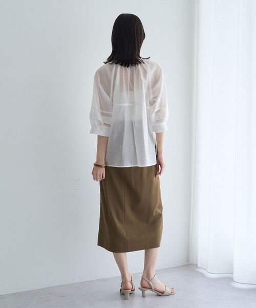 YECCA VECCA(イェッカヴェッカ)の「タックスリーブシアーシャツ(シャツ/ブラウス・レディース・ブラック/オフホワイト/オレンジ・FREE)」の22枚目の写真