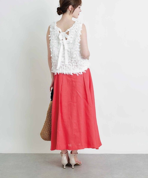 PICCIN（ピッチン）の「麻ドレープAラインスカート（スカート・レディース・ターコイズブルー/ピンク/イエロー・M）」の22枚目の写真