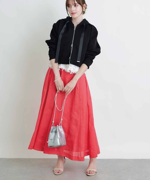 PICCIN（ピッチン）の「麻ドレープAラインスカート（スカート・レディース・ターコイズブルー/ピンク/イエロー・M）」の21枚目の写真