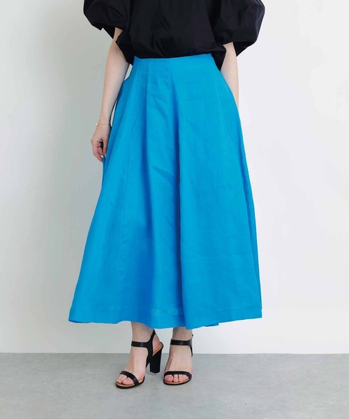 PICCIN（ピッチン）の「麻ドレープAラインスカート（スカート・レディース・ターコイズブルー/ピンク/イエロー・M）」の18枚目の写真