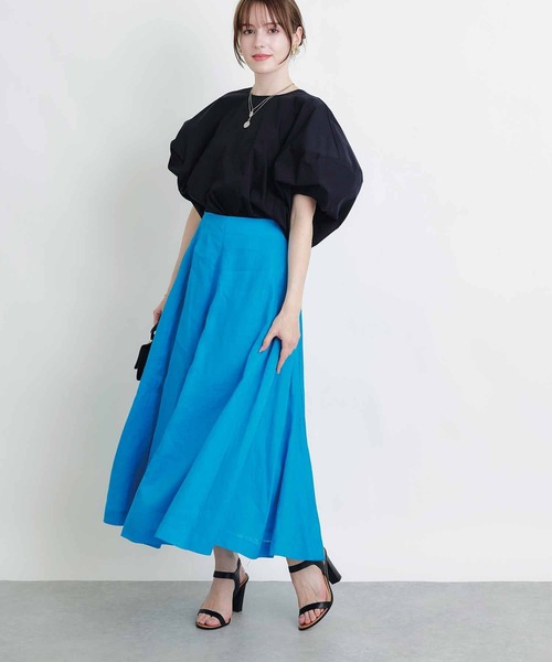 PICCIN（ピッチン）の「麻ドレープAラインスカート（スカート・レディース・ターコイズブルー/ピンク/イエロー・M）」の15枚目の写真