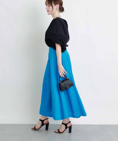 PICCIN（ピッチン）の「麻ドレープAラインスカート（スカート・レディース・ターコイズブルー/ピンク/イエロー・M）」の14枚目の写真