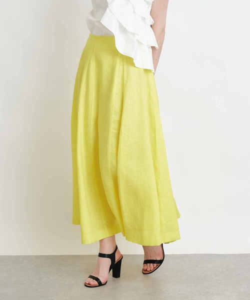 PICCIN（ピッチン）の「麻ドレープAラインスカート（スカート・レディース・ターコイズブルー/ピンク/イエロー・M）」の5枚目の写真