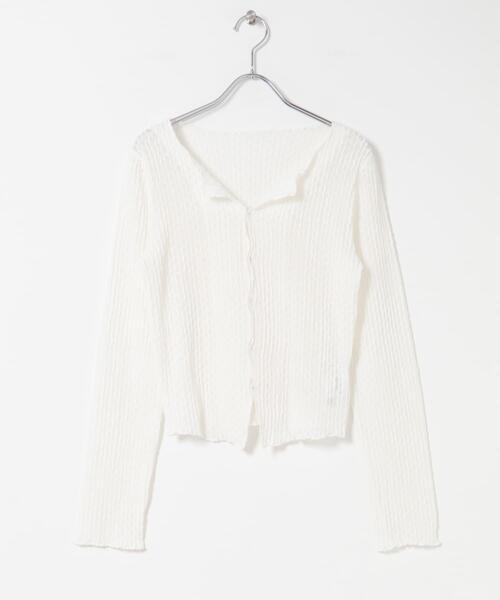 KBF（ケイビーエフ）の「フロントオープンアイレットカットソー（Tシャツ/カットソー・レディース・オフホワイト/ブラック/ピンク・ONE）」の11枚目の写真