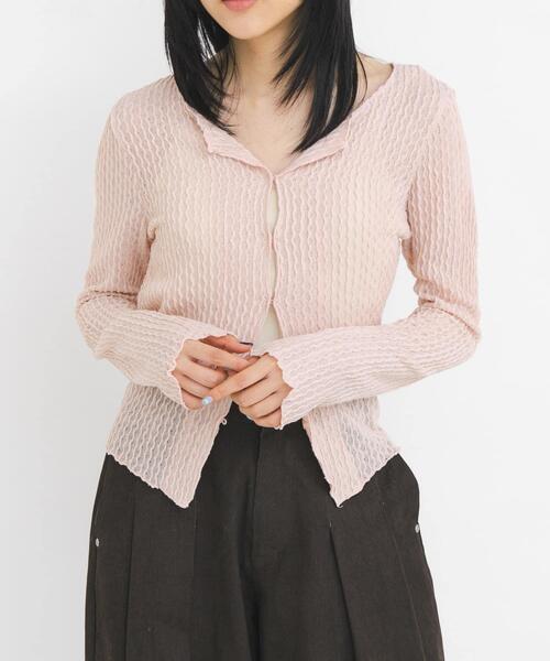 KBF（ケイビーエフ）の「フロントオープンアイレットカットソー（Tシャツ/カットソー・レディース・オフホワイト/ブラック/ピンク・ONE）」の13枚目の写真