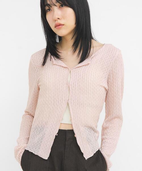 KBF（ケイビーエフ）の「フロントオープンアイレットカットソー（Tシャツ/カットソー・レディース・オフホワイト/ブラック/ピンク・ONE）」の14枚目の写真