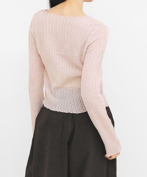 KBF（ケイビーエフ）の「フロントオープンアイレットカットソー（Tシャツ/カットソー・レディース・オフホワイト/ブラック/ピンク・ONE）」の15枚目の写真