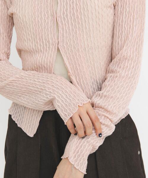 KBF（ケイビーエフ）の「フロントオープンアイレットカットソー（Tシャツ/カットソー・レディース・オフホワイト/ブラック/ピンク・ONE）」の16枚目の写真