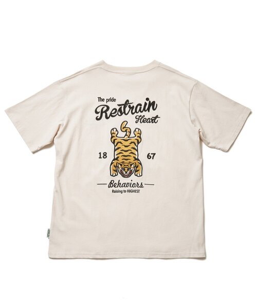 NO NEED(ノーニード)の「TIGER刺繍Tシャツ(Tシャツ/カットソー・メンズ・オフホワイト/ブラック/ブラウン/チャコール・M/L/LL)」の2枚目の写真
