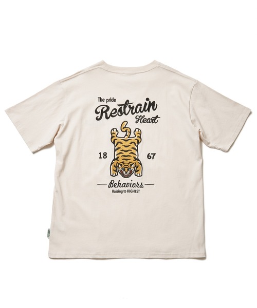 NO NEED(ノーニード)の「TIGER刺繍Tシャツ(Tシャツ/カットソー・メンズ・オフホワイト/ブラック/ブラウン/チャコール・M/L/LL)」の8枚目の写真