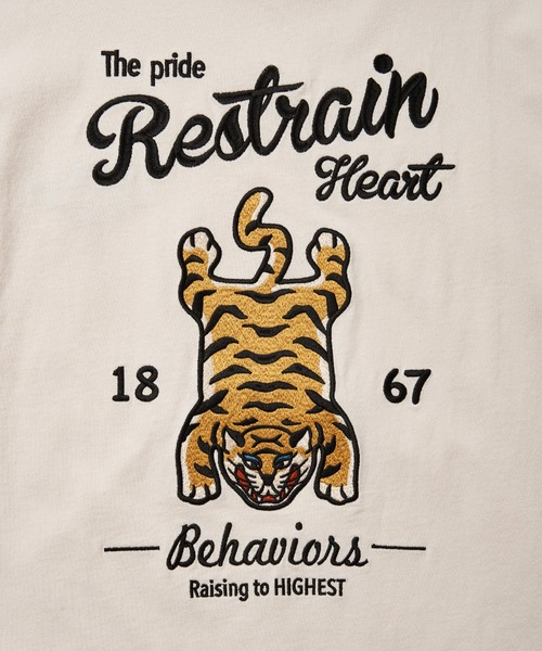 NO NEED(ノーニード)の「TIGER刺繍Tシャツ(Tシャツ/カットソー・メンズ・オフホワイト/ブラック/ブラウン/チャコール・M/L/LL)」の18枚目の写真