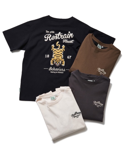 NO NEED(ノーニード)の「TIGER刺繍Tシャツ(Tシャツ/カットソー・メンズ・オフホワイト/ブラック/ブラウン/チャコール・M/L/LL)」の12枚目の写真