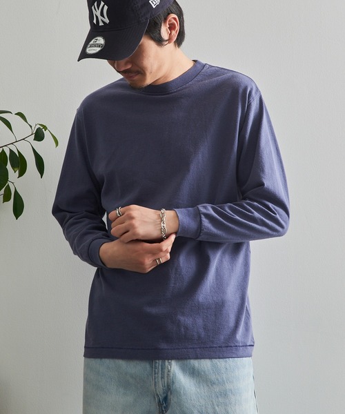 LIFEMAX（ライフマックス）の「【LIFEMAX】6.5oz ピグメントダイ ロングスリーブTシャツ ロンT 無地 長袖 ヴィンテージ風 フェード 古着風 色落ち MS1171（Tシャツ/カットソー・メンズ・オフホワイト/ブラック/ネイビー・S/M/L/XL）」の6枚目の写真