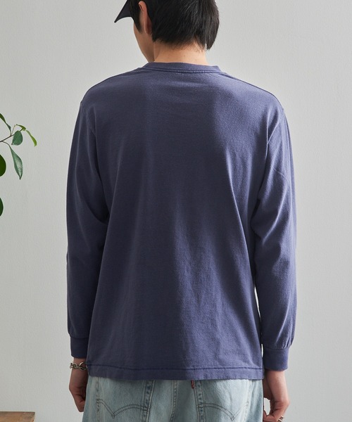 LIFEMAX（ライフマックス）の「【LIFEMAX】6.5oz ピグメントダイ ロングスリーブTシャツ ロンT 無地 長袖 ヴィンテージ風 フェード 古着風 色落ち MS1171（Tシャツ/カットソー・メンズ・オフホワイト/ブラック/ネイビー・S/M/L/XL）」の8枚目の写真