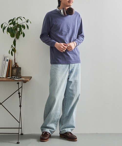 LIFEMAX（ライフマックス）の「【LIFEMAX】6.5oz ピグメントダイ ロングスリーブTシャツ ロンT 無地 長袖 ヴィンテージ風 フェード 古着風 色落ち MS1171（Tシャツ/カットソー・メンズ・オフホワイト/ブラック/ネイビー・S/M/L/XL）」の9枚目の写真