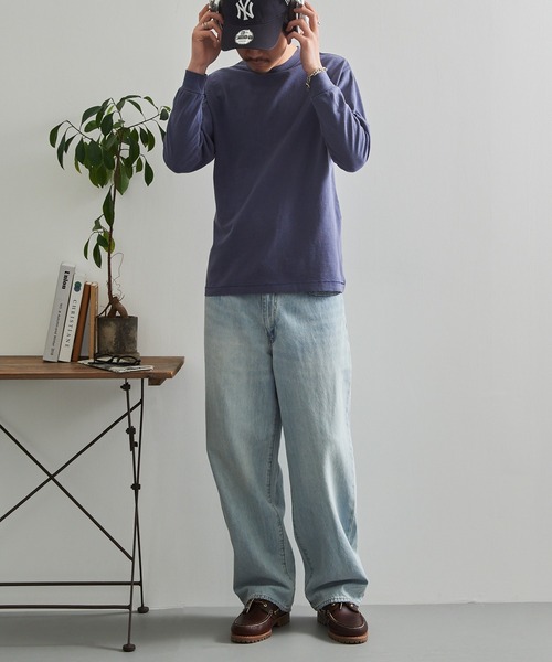 LIFEMAX（ライフマックス）の「【LIFEMAX】6.5oz ピグメントダイ ロングスリーブTシャツ ロンT 無地 長袖 ヴィンテージ風 フェード 古着風 色落ち MS1171（Tシャツ/カットソー・メンズ・オフホワイト/ブラック/ネイビー・S/M/L/XL）」の10枚目の写真